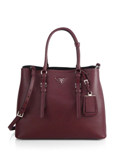 borsa prada double medium in saffiano rosa|PRADA PRADA Saffiano Cuir Medium Double Bag Cammeo .